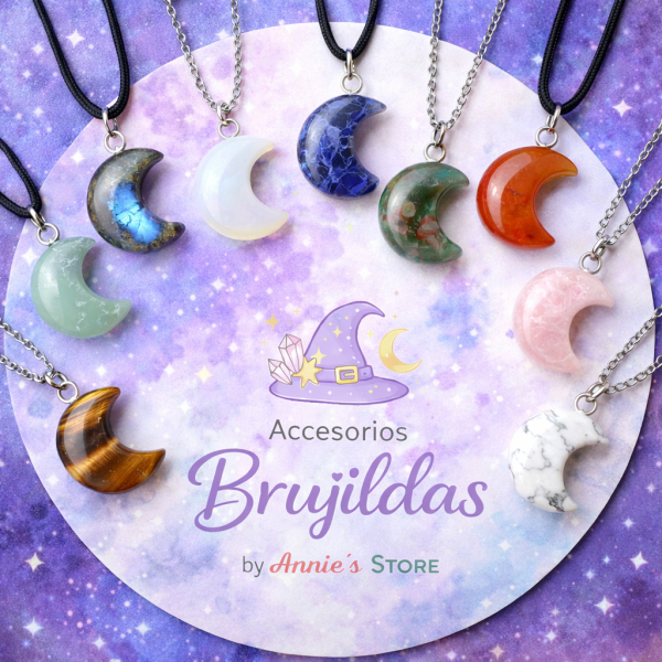 Collar Dije Luna de Piedra Natural 🌙