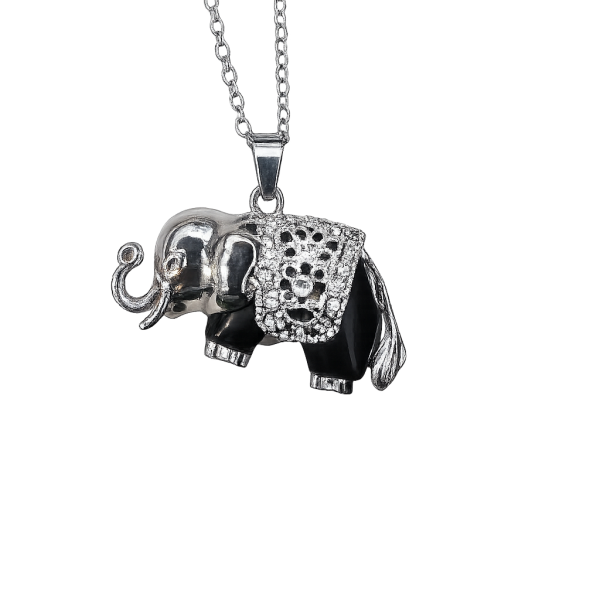 ✨ Collar Elefante de Obsidiana Negra – Protección, fuerza y elegancia en una sola joya