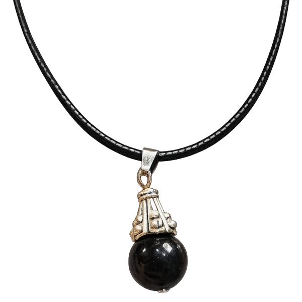 Collar Esfera de Obsidiana Negra